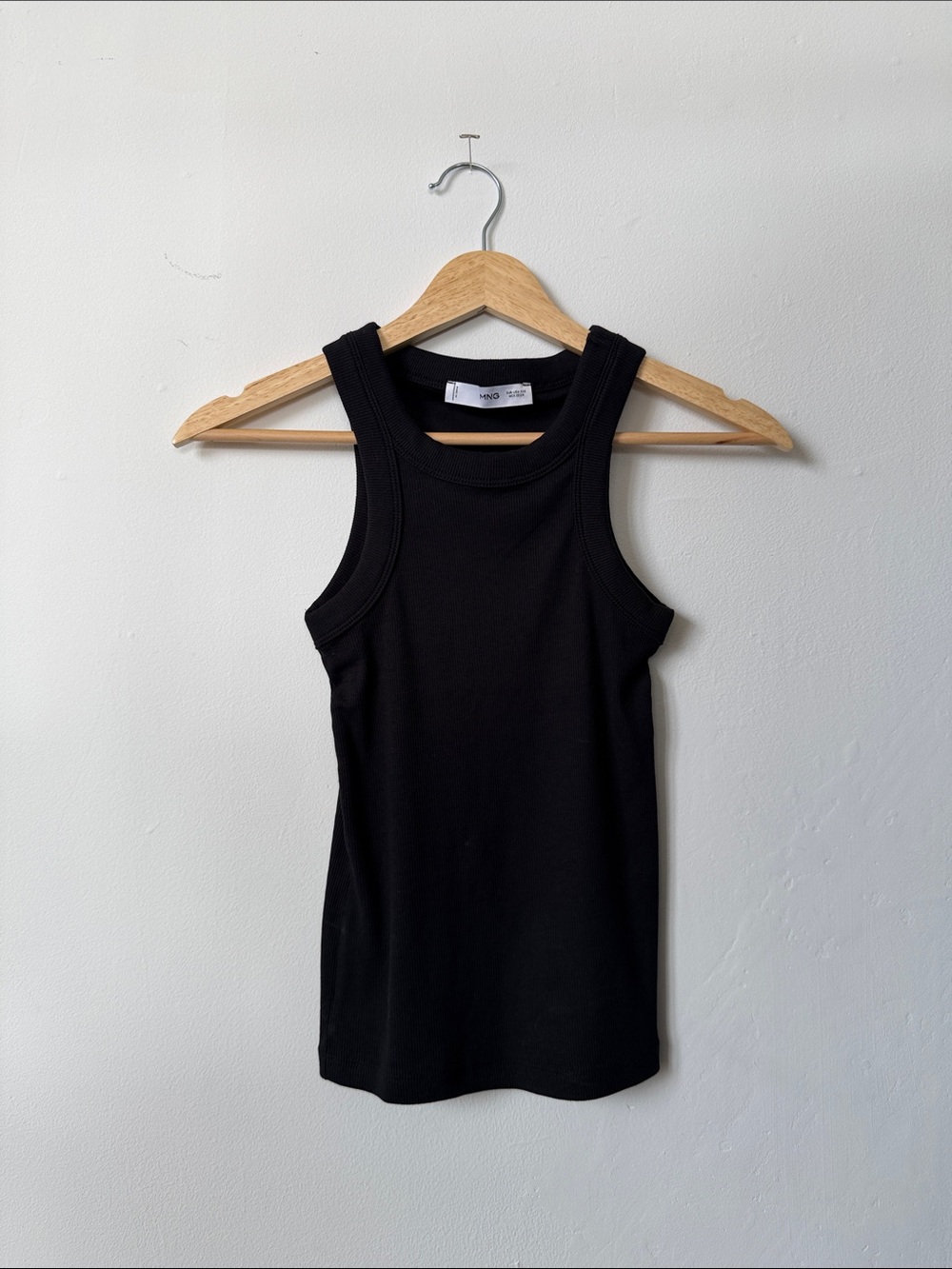 Mango Black Ribbed Tank Top - Women